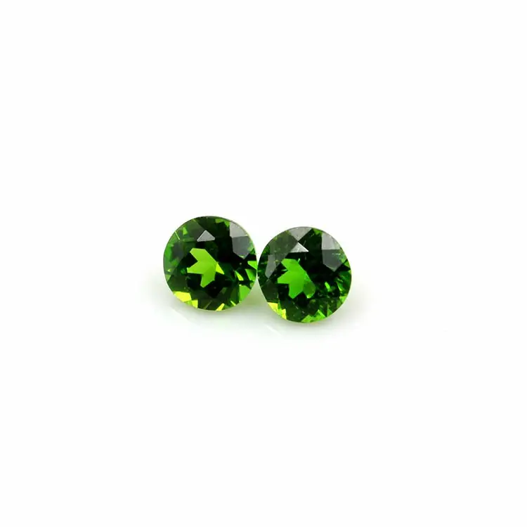 Hochwertiger Naturschmuckstein Diopside lose Edelsteine runder brillanter Schnitt Diopside Edelstein für Damenschmuck