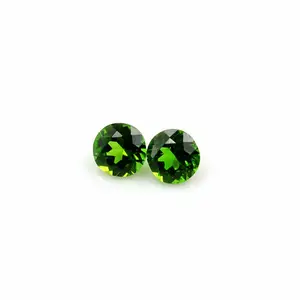 High quality natural jewelry stone diopside loose gems round brilliant cut diopside gemstone for woman jewelry