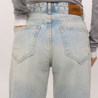 Fabricant de jeans : Jeans personnalisés pour femmes, style Y2K Streetwear, respirants, pour l'été, coupe sombre, taille haute, jambe large, baggy, en denim