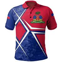 Nouveau t-shirt pour hommes Polo col imprimé à la demande Haïti hommes partout impression Polo à manches courtes luxe mode vêtements hommes