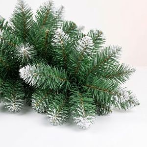 Arbre de Noël artificiel directement du fabricant, en PVC, peint à la main, blanc, avec tronc en bois pointu et base en toile de jute, pour les fêtes de Noël - Product Image 2