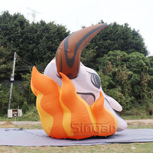 Cabeza de Calavera Inflable Gigante de 5m con Modelo de <span class=keywords><strong>Fuego</strong></span> para Publicidad, Eventos Temáticos <span class=keywords><strong>y</strong></span> Exhibiciones al Aire Libre - Product Image 2