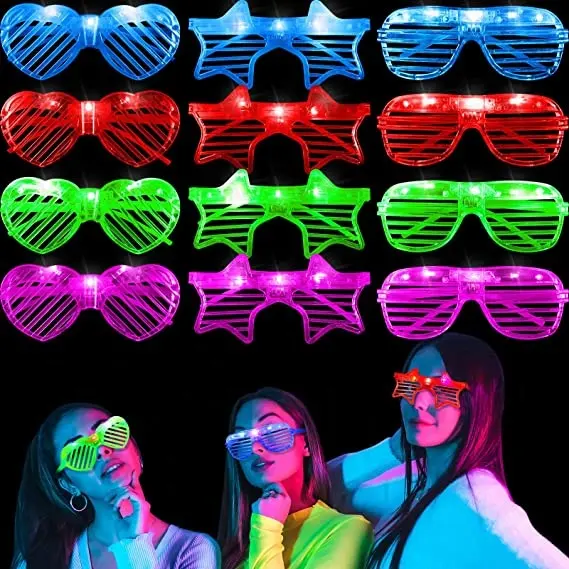 Günstige Led Brille Glow In The Dark Leuchten Brille Neon Party begünstigt Glüh gläser für Kinder Erwachsene Geburtstags feier Lieferungen