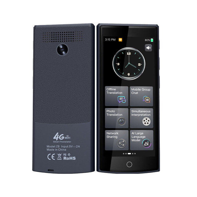Z8 Portable Translator With Real Time Voice Photo Translation Language Learning Group Chat 4G and BT Connectivity