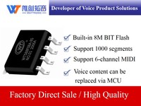 WT588F08A Puce sonore enregistrable 8 broches 16 bits DAC PWM Puce vocale programmable