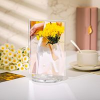 Présentoir de menu rotatif rectangulaire en acrylique épaissi et durable, conçu pour les tables de restaurants occidentaux