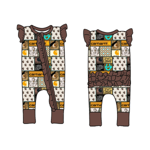 Детский комбинезон унисекс из бамбукового волокна с индивидуальным принтом, мягкий и удобный, осенняя детская пижама с двусторонней молнией - Product Image 6