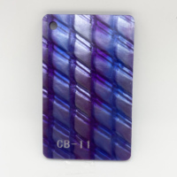 Feuille d'acrylique coulée, motif diamant coloré, plexiglas/fritillaire aurora, PMMA pour accessoires, bricolage, support de téléphone portable