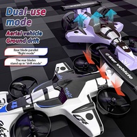 4DRC CZ04 Avión RC Acrobático 2 en 1, Coche de Derrape Terrestre y Quadcopter de Vuelo Aéreo, Control Remoto 2.4G, Dron Aéreo de Espuma con Ala Fija