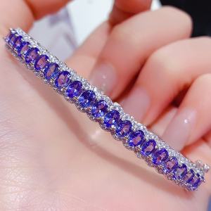 Bracciale di Alta Qualità in Pietra <span class=keywords><strong>Tanzanite</strong></span> Blu per Donne, Gioiello per Feste, Fidanzamento, Matrimonio e Occasioni Speciali - Product Image 2