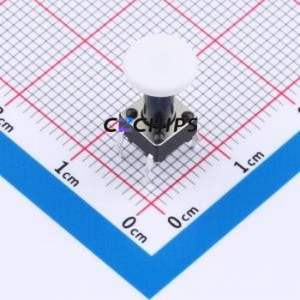 TSA06131-130B332CA-006E Tactile Switch Through hole-4P,6.1x6.1mm Switch Single Pole Single Throw Round Button 1.8N 6.1mm - Product Image 1