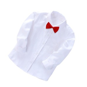 Costume de Performance d'uniforme scolaire <span class=keywords><strong>blanc</strong></span> à <span class=keywords><strong>manches</strong></span> <span class=keywords><strong>longues</strong></span> pour garçons pour la tenue blanche formelle des jeunes du printemps et de l'automne avec motif de logo - Product Image 5