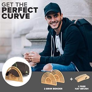 Herramienta de madera para doblar la visera de gorras Hat Mate, 18x13cm, soporte para guardar gorras con cepillo para gorras de béisbol - Product Image 4