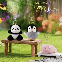 Porte-clés en peluche mignon chiot cochon, design dessin animé, petit cadeau, décoration pour sac à dos d'étudiant, vente en gros, porte-clés animal doux, cadeau en vrac