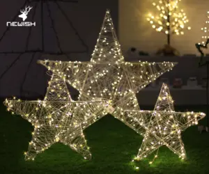 3D metal estrella 160L blanco cálido LED decoración luces al aire libre jardín vacaciones Decoración Luz gran tienda decoración del hogar Luz de vacaciones - Product Image 2