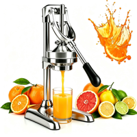 Alat Peras Jeruk Lemon dan Jeruk Manual Portable dari Baja Anti Karat Berlapis Elektroplating untuk Penggunaan di Rumah