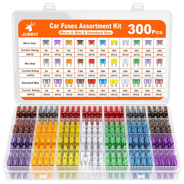 Car ATO/ATC Fuse Kit 1A-40A Automotive Blade Fuse Set Auto Standard Mini Micro Blade Fuse for RV Vehicle Truck Marine Boat Yacht