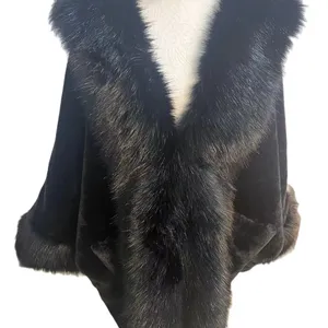 Autumn and winter new high quality thick warm imitation fox fur cape