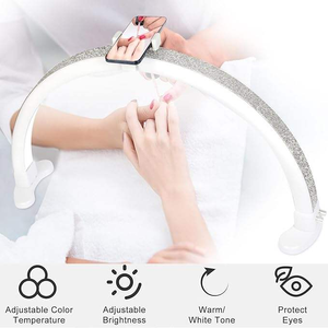 Lámpara LED de Mesa de Media Luna para Salón de Belleza, 36 W, con Logotipo Personalizado OEM, Lámpara de Manicura, Lámpara de Mesa para Arte de Uñas - Product Image 4