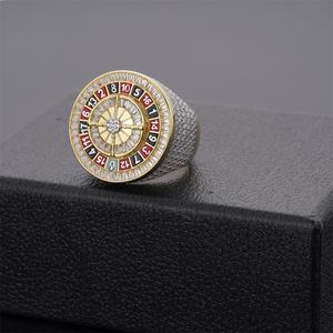 Tendy élégant rappeur bijoux laiton cuivre 5A diamant entièrement glacé argent hommes cubique zircone anneaux - Product Image 3