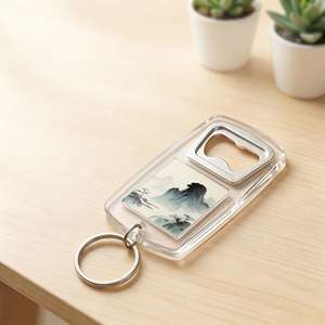 Llavero abridor de botellas de acrílico con LOGO personalizado, abridor de cerveza de plástico, regalo publicitario creativo - Product Image 3