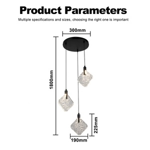 Nhà Sản Xuất Biệt Thự Phòng Ăn Phòng Khách Sang Trọng LED Trang Trí Tuyến Tính Bắc Âu Hiện Đại Đèn Chùm Pha Lê Đèn Mặt Dây Chuyền - Product Image 3
