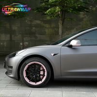 Vinilo para Envoltura de Autos Ultrawrap al por Mayor, PET TPU Fundido, Fábrica de Foshan, Color Gris Sombra Metálico Fantasma, 1.52X17M/5X59FT, Película para Cambio de Color de Autos