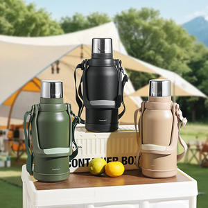 PINKAH Nouveauté 1700ml / 57 OZ Grande capacité Thermos en acier inoxydable à vide Bouteille d'eau avec tasse supplémentaire pour les voyages - Product Image 6