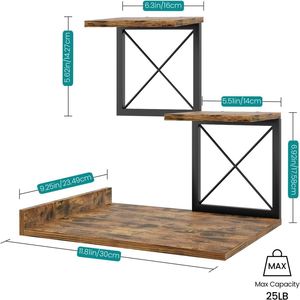 Holz-Schreibtisch-Organizer Kleines Bücherregal <span class=keywords><strong>3</strong></span>-stufiges Aufbewahrungsregal Präsentationsständer für Bürodekoration - Product Image 6