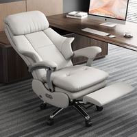 Fauteuils de bureau exécutifs modernes en cuir électrique avec repose-pieds, chaises d'ordinateur haut de gamme pour entreprises, accoudoirs articulés, fonction massage