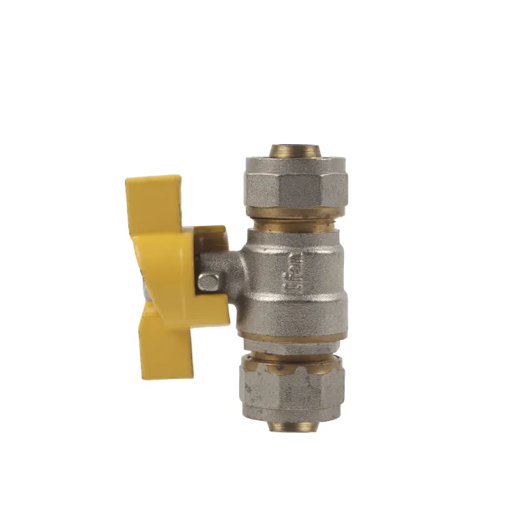 IFAN 16 - 25MM Size PEX Ball Valve Gold And Silver Double Color Butterfly Handle Ball Valve