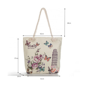 Bolsa de Lona de Gran Capacidad con Cierre de Cremallera y Dos Asas, Estampado de Personajes de Gustav <span class=keywords><strong>Klimt</strong></span>, de Algodón y Lino - Product Image 2