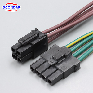 SCONDAR 5.7mm ضفيرة أسلاك مخصصة مزدوجة الصفوف SCT5701 76823 0343 200456 1212 171692 0102 2 4 6 8 Pin تجميعات كابلات إمداد الطاقة - Product Image 1