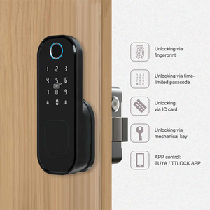 Delwaterproof su geçirmez açık Ddeadbolt kilit Tuya Wifi akıllı kilit otomatik elektronik kilitler ile parmak izi kodu RFID kart ve anahtar - Product Image 3
