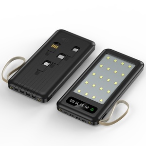 Portable Power Bank 20000mAh with Cables 20000mAh Low Price Promotion Mobile Charger LED Display Power Banks