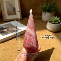 Handpolierter Rhodonit-Diamant-Turm Kristallspitze Natürlicher Edelstein-Obelisk Zauberstab Ornament Heilkristall Handwerk Geschenk
