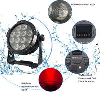 Projecteur LED sans fil étanche 12x18W à piles pour DJ, discothèque, parc, fête, rechargeable, Wi-Fi, IP65, Uplights LED
