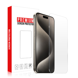 ฟิล์มกันรอยหน้าจอแบบเต็มจอ 9H สำหรับ iPhone 15/ 15 Pro/ 15 Pro Max กระจกนิรภัย ติดตั้งง่าย จากผู้ผลิตและผู้จัดจำหน่าย - Product Image 1