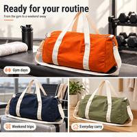 Sac de sport en toile personnalisable avec poignées, couleurs variées, durable, idéal pour la gym, les voyages courts, l'entraînement en extérieur