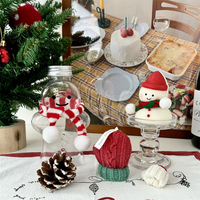 Set Topi dan Syal Rajut Akrilik Mini Natal Desain Santa Claus untuk Aksesoris Boneka Teddy DIY Hari Valentine Musim Dingin Anggur