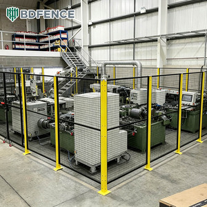 Barrière de sécurité <span class=keywords><strong>coulissante</strong></span> pour robot, en maille thermolaquée, pour la partition de zone d'opération robotisée en atelier - Product Image 1
