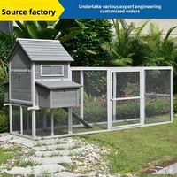 Poulailler extérieur en bois massif, cage pour animaux de compagnie, résistant à la pluie, protection solaire, anticorrosion, pour balcon, toutes saisons, petit, simple, classique