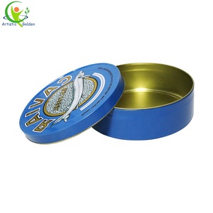 Sealed Food Grade Metal Blue 30 gram Lege Custom Empty Caviar Tin Box