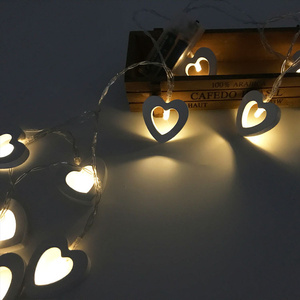 Рождественская елка украшение для спальни сетка романтическая комната декоративное креативное предложение День Святого Валентина СВЕТОДИОДНАЯ деревянная гирлянда в виде сердца - Product Image 2