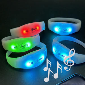 音楽活性化LEDブレスレットハロウィーングローデコレーションパーティー用品卒業とラマダンライトアップリストバンド - Product Image 5