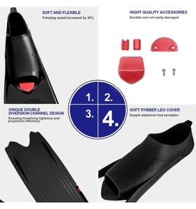 Aletas de Natación Profesionales de Talla <span class=keywords><strong>Corta</strong></span> con Palas Largas y Suaves <span class=keywords><strong>para</strong></span> Buceo Libre con Fuerza de Impulso Subacuática Mejorada - Product Image 5