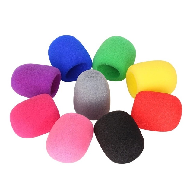Custom Print LOGO Wind Mic Karaoke Windproof Filter Artificial Espuma De Espuma Fur Muff Windscreens Cover Foam