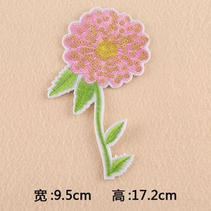 Patch brodé thermocollant style classique en forme de fleur pour sacs en tissu - Vente en gros - Product Image 5