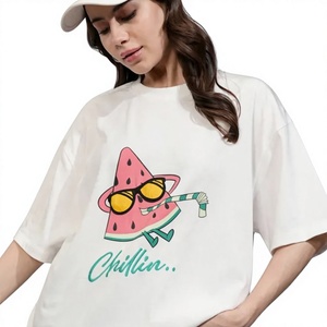 T-shirt imprimé pour femme de qualité export premium, en jersey de coton doux, à manches courtes, fournisseur de vêtements en gros OEM ODM - Product Image 2