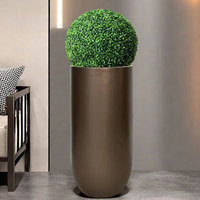 Prix usine bas : Jardinières et sculptures florales modernes en fibre de verre, sculptées à la main, hautes, rondes et coniques, pour la décoration intérieure